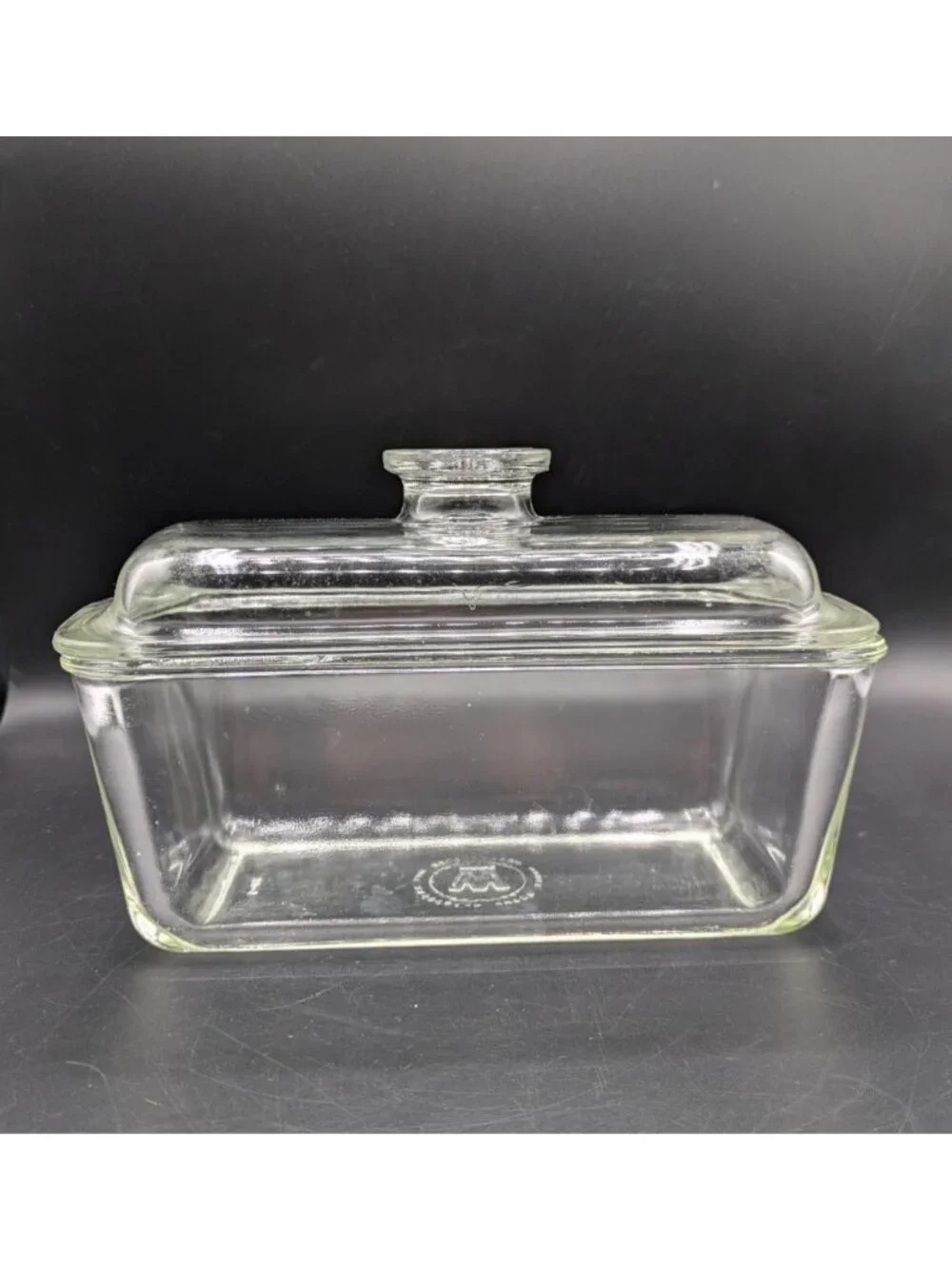 Vintage Pyrex Westinghouse Clear Glass Refrigerator Baking Dish Loaf Pan w/ Lid